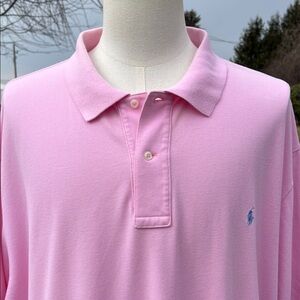 Polo Ralph Lauren Pink S/S Polo Golf Cotton Shirt w/Teal Pony Men's Sz 3XL Tall